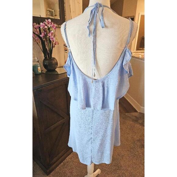 A. Peach Stylish Cold Shoulder Dress - Light Blue # 53 - Picture 3 of 5